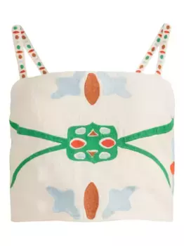 Укороченный топ Wyatt с вышивкой Marie Oliver, нейтральный