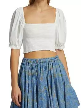 Укороченный топ Xirena со сборками Issa, белый
