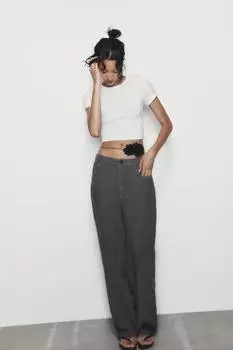 Укороченный топ ZARA, белый