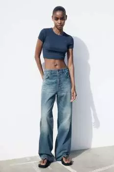 Укороченный топ ZARA, синий