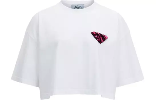 Укороченный топ женский белый Prada