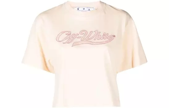 Укороченный топ женский бежевый Off-White