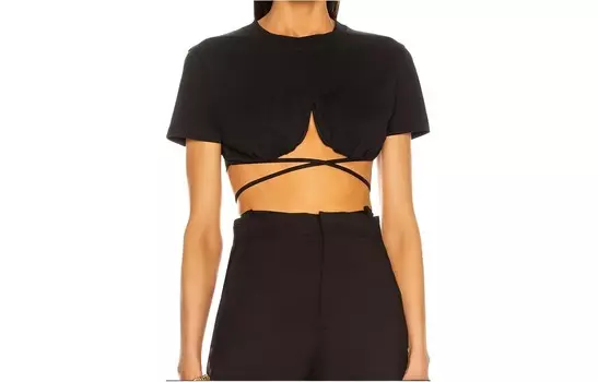 Укороченный топ женский черный Jacquemus