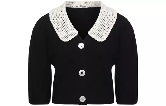 Укороченный топ женский черный Miu Miu