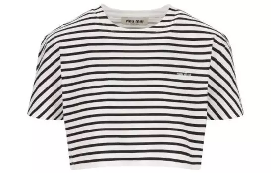 Укороченный топ женский черный Miu Miu