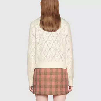 Укороченный топ женский цвета слоновой кости Gucci