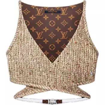 Укороченный топ женский коричневый Louis Vuitton