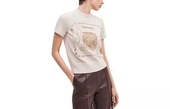 Укороченный топ женский молочно-белый Hermes