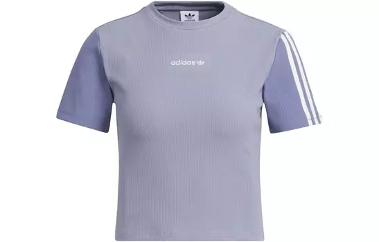 Укороченный топ женский серебристо-фиолетовый Adidas Originals