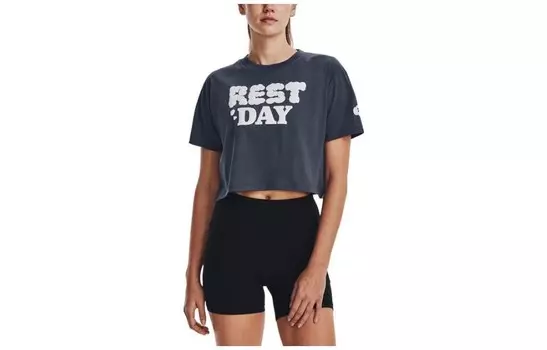 Укороченный топ женский серый Under Armour