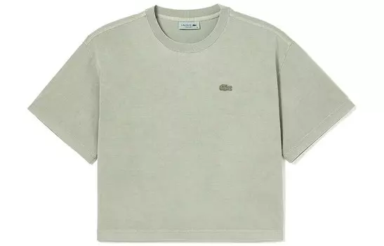 Укороченный топ женский зеленый Lacoste