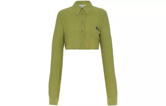 Укороченный топ женский зеленый Miu Miu