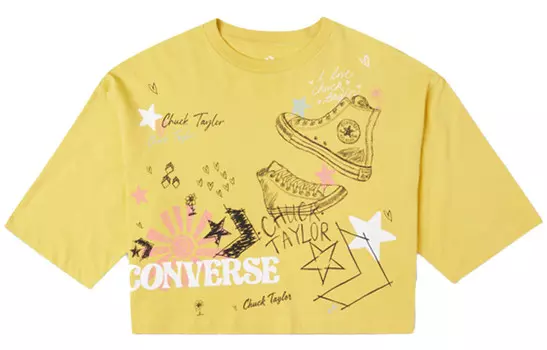 Укороченный топ женский желтый Converse