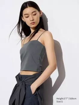 Укороченный топик-бюстгальтер airism Uniqlo, серый
