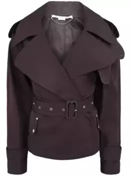 Укороченный тренч с поясом STELLA MCCARTNEY, коричневый