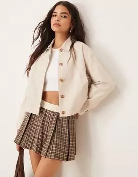 Укороченный тренч в каменном цвете Pretty Lavish