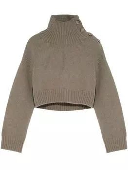 Укороченный трикотажный джемпер Yves Salomon, серый