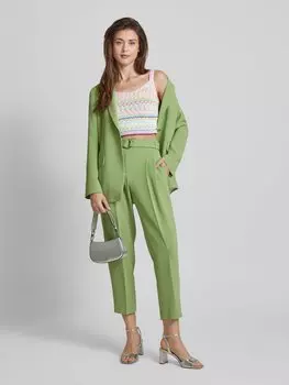 Укороченный трикотажный топ с аппликацией-лейблом Marc Cain, зеленый