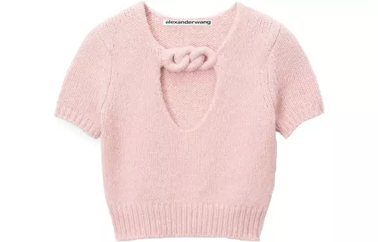 Укороченный трикотажный топ с цепочкой Alexander Wang, розовый