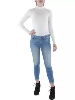 Укороченный трикотажный топ-водолазка для женщин-юниоров Planet Gold, белый