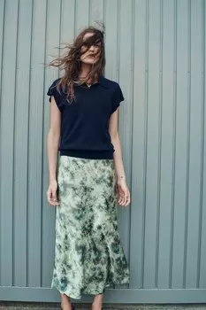 Укороченный трикотажный жилет ZARA, темно-синий