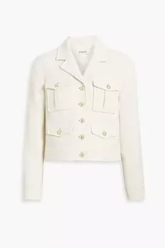 Укороченный твидовый пиджак Arleth с эффектом металлик из смесового хлопка DEREK LAM 10 CROSBY, экру