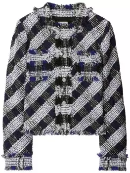 Укороченный твидовый пиджак Burberry, синий