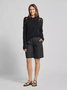 Укороченный вязаный свитер с ажурным узором модель «КЕНИЯ» Vero Moda, черный
