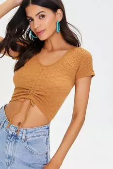 Укороченный вязаный топ Pointelle Forever 21