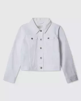 Укороченный жакет для девочки Jr Pepe Jeans, белый