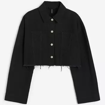 Укороченный жакет H&M Twill, черный