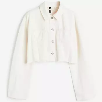 Укороченный жакет H&M Twill, кремовый