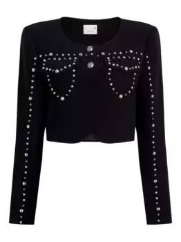 Укороченный жакет Olga с заклепками Cinq A Sept, черный