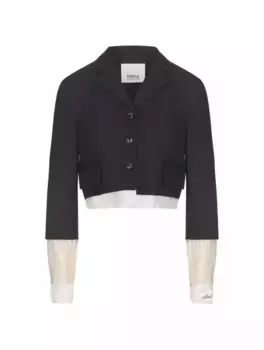 Укороченный жакет с эффектом многослойности Erika Cavallini, тёмно-синий