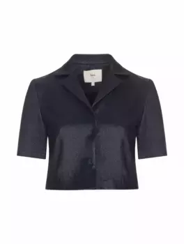 Укороченный жакет с люрексом Fem Kazakhstan, тёмно-синий