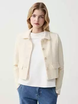 Укороченный жакет с микропайетками Hybrid, цвет ivory white