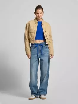 Укороченный жакет с отложным воротником модель «Адана» Hugo Blue, бежевый