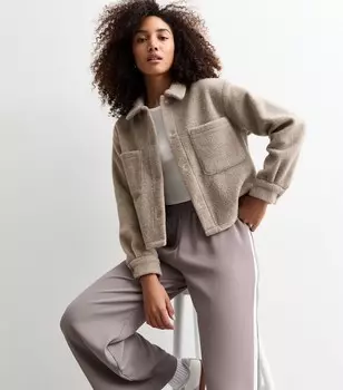 Укороченный жакет с текстурой New Look, светло-коричневый