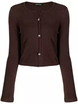 Укороченный жакет с заклепками tout a coup, коричневый