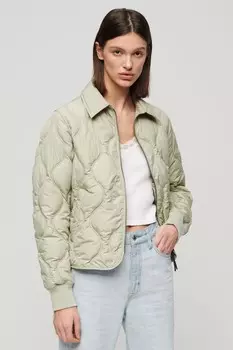 Укороченный жакет-студия с контрастной отделкой Superdry, зеленый