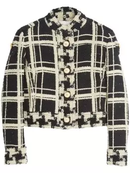 Укороченный жакет в клетку Valentino Garavani, черный