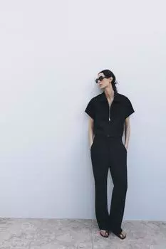 Укороченный жакет ZARA, черный