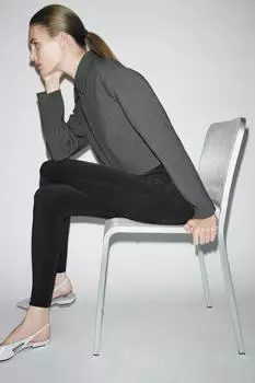 Укороченный жакет ZARA, цвет FROSTED GRAY