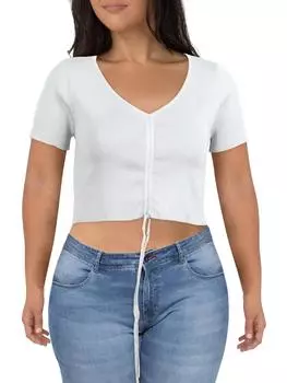 Укороченный женский свитер-пуловер с завязками для юниоров Madden Girl, цвет harbor mist