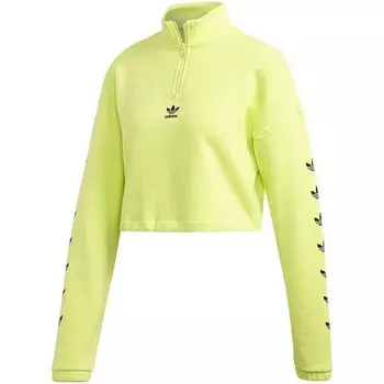 Укороченный женский топ с повторяющимся трилистником, зеленый Adidas Originals