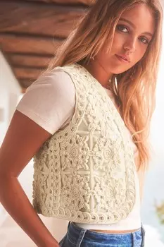 Укороченный жилет без рукавов от Cornelli craft Next, экрю