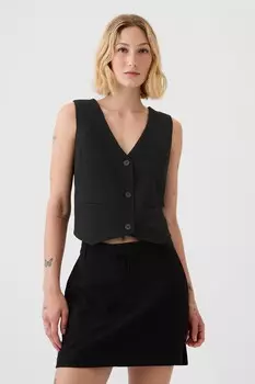 Укороченный жилет Gap, черный