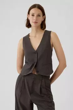 Укороченный жилет Gap, коричневый