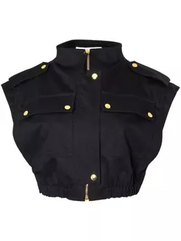 Укороченный жилет на молнии Carolina Herrera, черный