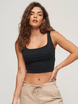 Укороченный жилет с квадратным вырезом Superdry, черный